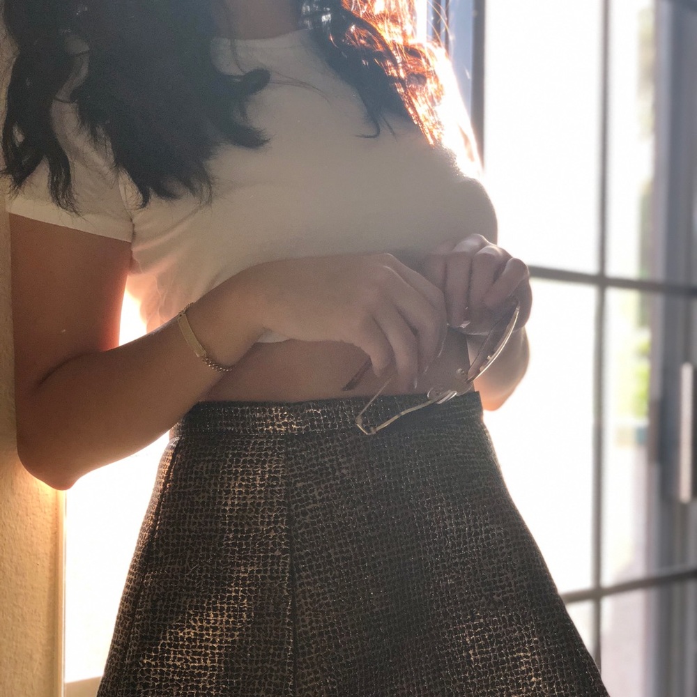 One Clothing gold metallic skirt